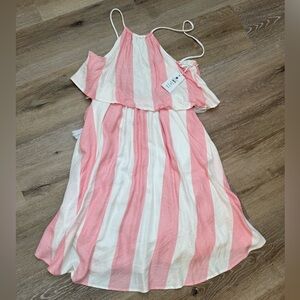 Pink and White Striped Dress